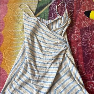 Zara Blue and Cream Striped Dress